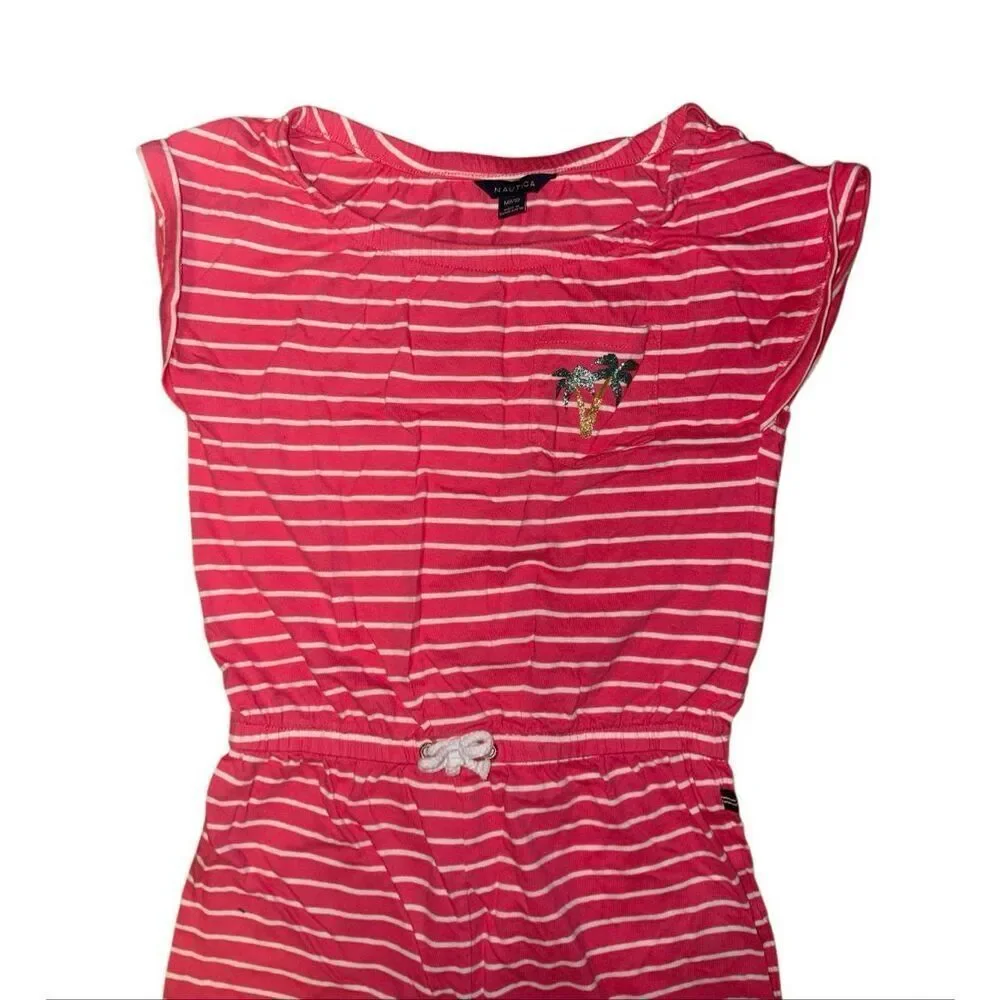 Nautica Striped Glitter-Embellished Cropped Jumpsuit